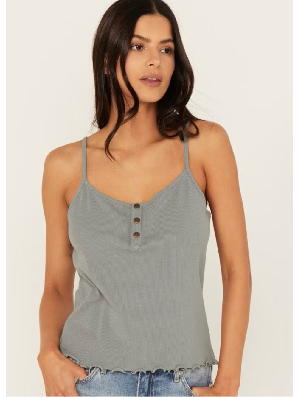 Cleo + Wolf Rib Knit Henley Tank New XL